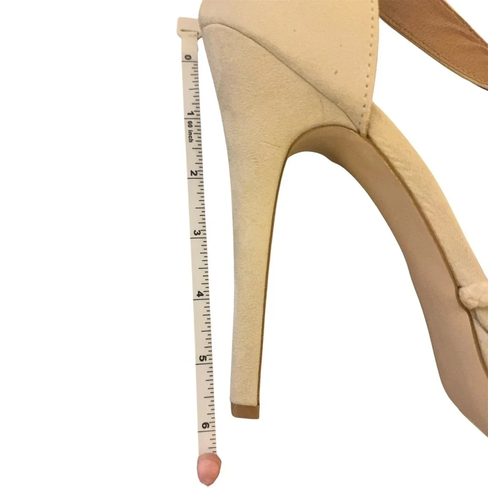 LIKE NEW IN BOX JustFab‎ Size 10 Woven Rope Ankle Strap Platform Stiletto Heels